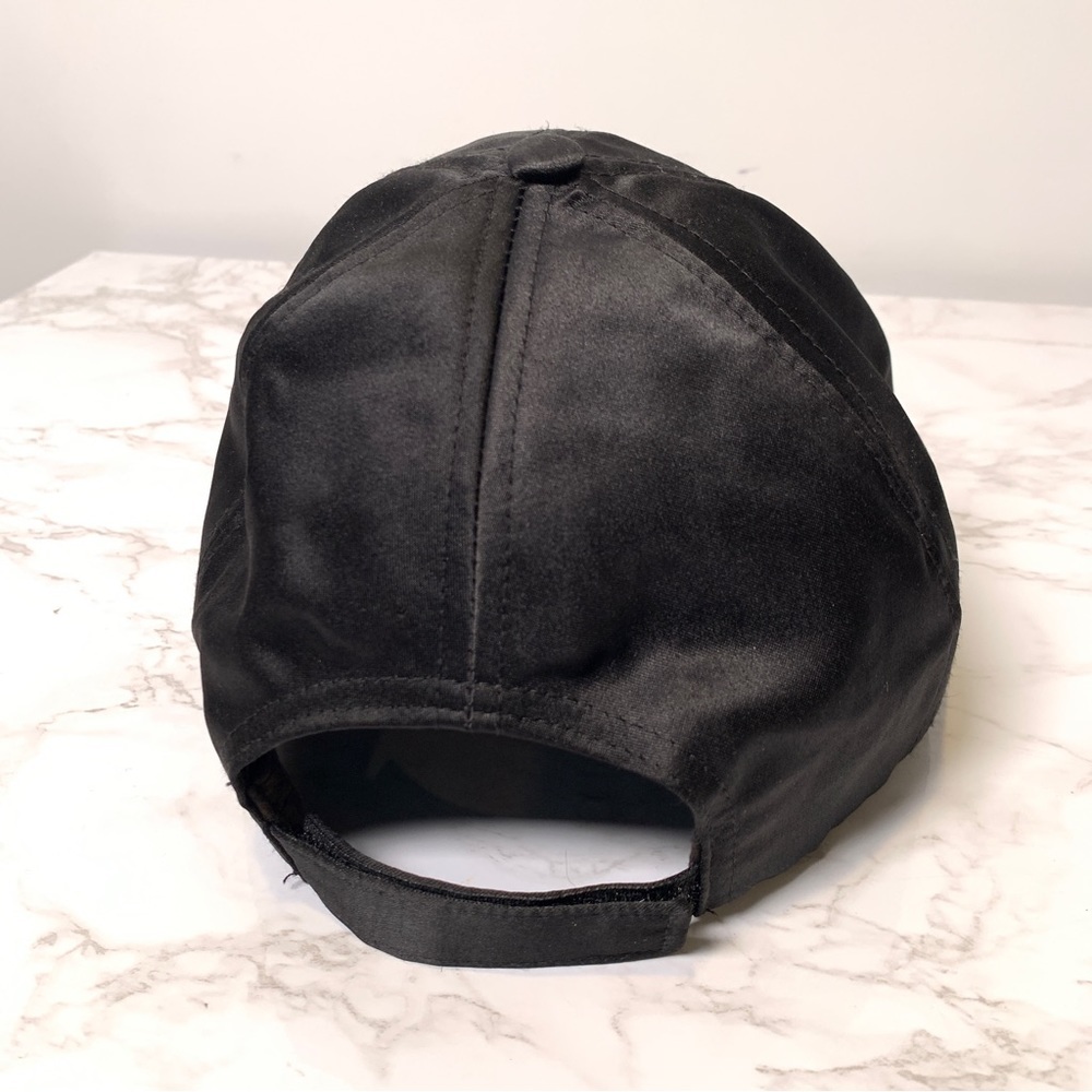 Fiesta Siesta Tequila Repeat Embroidered Black Satin Structured Baseball Cap - Picture 7 of 11
